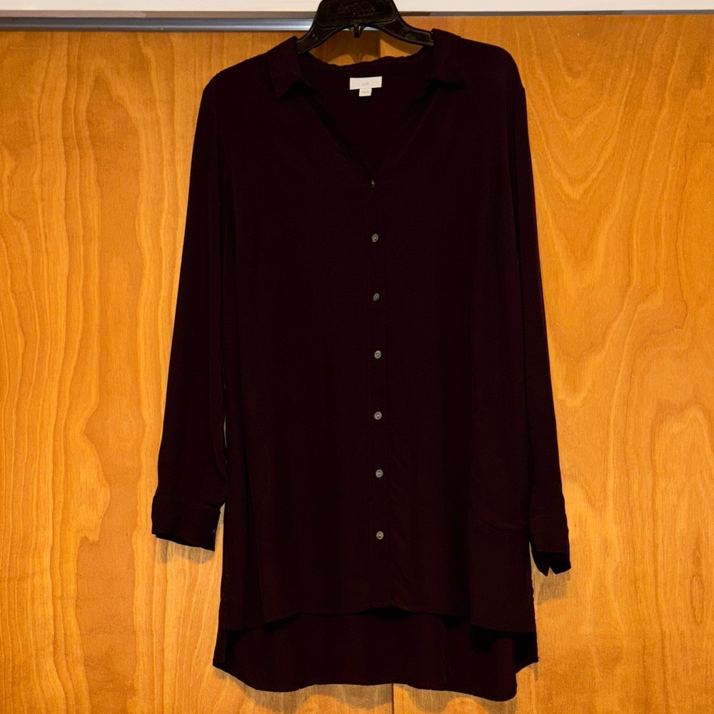J. Jill Women's Burgundy Tunic Top - Picture 2 of 7